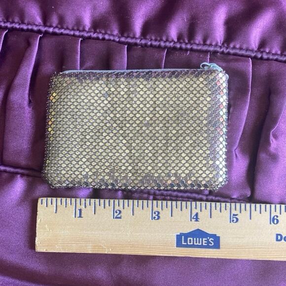 Change Purse Metallic Silver Small Holiday EUC 70s 80s 90s Shimmer Glitter NYE - Picture 5 of 10
